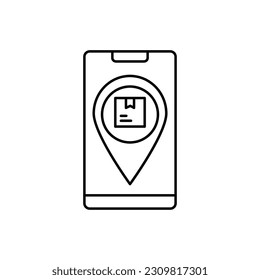 Icono de vector de contorno de envío de seguimiento que puede editar o modificar fácilmente

