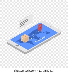 Icono de cuadro de seguimiento enviado. Iométrico del icono del vector de cuadro enviado para en un fondo transparente