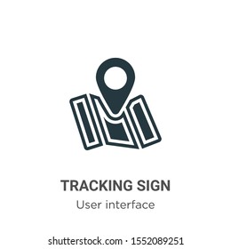 Tracking sign vector icon on white background. Flat vector tracking sign icon symbol sign from modern user interface collection for mobile concept and web apps design.