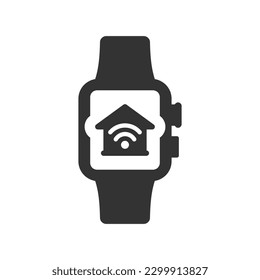 Tracking smart home icon, Vector Graphics