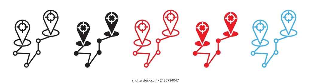 Tracking system icon line art vector