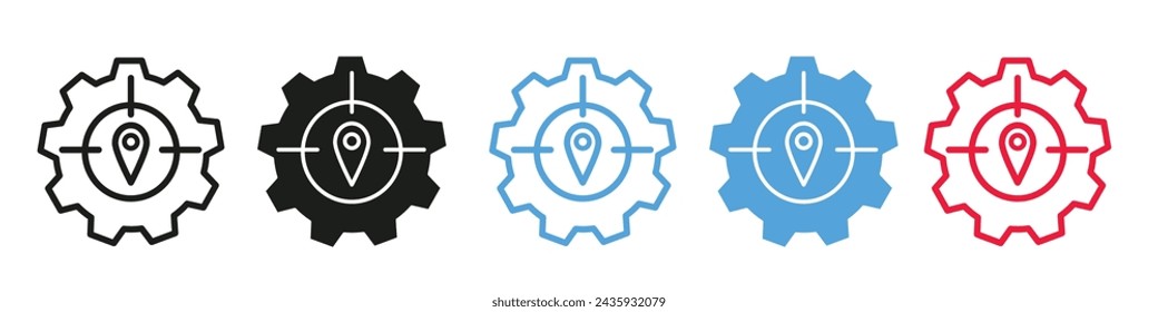Tracking system icon mark in filled style