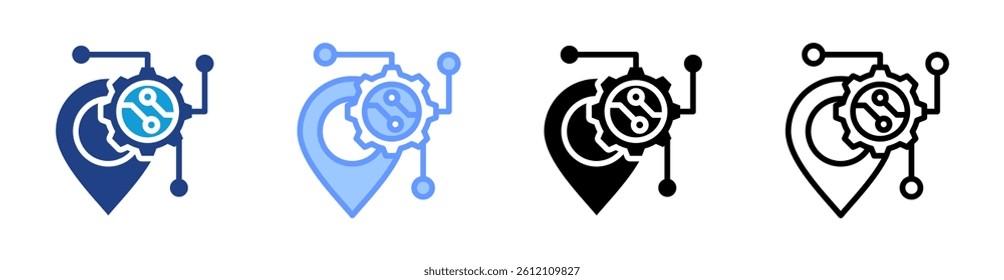 Tracking System icon set multiple style collection