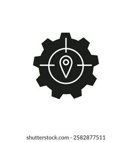 Tracking system icon Symbol mark in Outline style