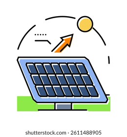 tracking system solar panel color icon vector. tracking system solar panel sign. isolated symbol illustration