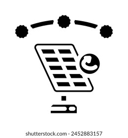 tracking system solar panel glyph icon vector. tracking system solar panel sign. isolated symbol illustration