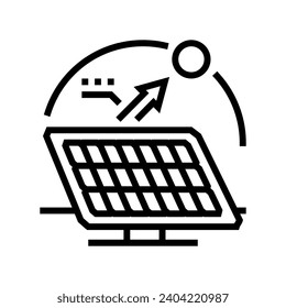 tracking system solar panel line icon vector. tracking system solar panel sign. isolated contour symbol black illustration