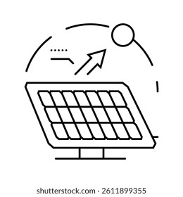 tracking system solar panel line icon vector. tracking system solar panel sign. isolated contour symbol black illustration