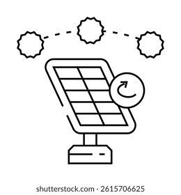 tracking system solar panel line icon vector. tracking system solar panel sign. isolated contour symbol black illustration