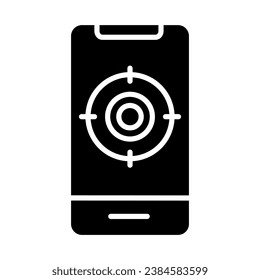 Tracking or target icon vector, Black and white solid icon, Illustration Can be used for UI, websites, mobile applications and online shop applications