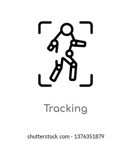 tracking vector line icon. Simple element illustration. tracking outline icon from augmented reality concept. Can be used for web and mobile
