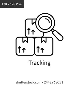 Tracking vector outline icon design illustration. Logistics Delivery symbol on White background EPS 10 File