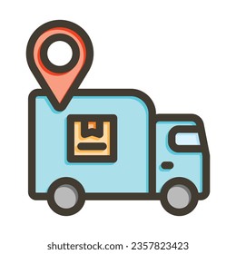 Tracking Vector Thick Line Filled Colors Icon For Personal And Commercial Use.
