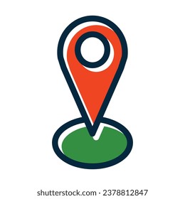 Tracking Vector Thick Line Filled Dark Colors Icons For Personal And Commercial Use.
