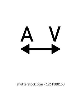 tracking, word A and V icon. Can be used for web, logo, mobile app, UI, UX 