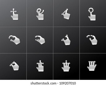 Trackpad gesture  icon series in metallic style