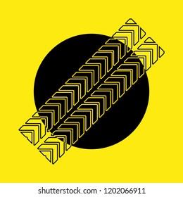tracks of automobile tires