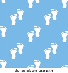 Tracks blue with white seamless pattern for web design. Vector symbol