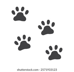 Tracks of cat or dog. foot trail. Dog Paw icon. Cat paw icon. Animal foot print. Vector illustration