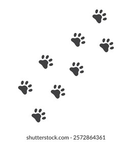 Tracks of cat or dog. foot trail. Dog Paw icon. Cat paw icon. Animal foot print. Vector illustration