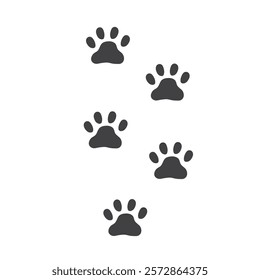 Tracks of cat or dog. foot trail. Dog Paw icon. Cat paw icon. Animal foot print. Vector illustration