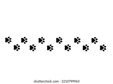 Tracks of cat or dog tracks, footprint, design. Footprints of cat.Vector illustration.