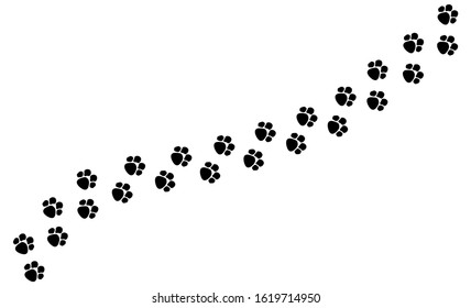 Tracks Dog Cat Paws Isolated On Stock Vector (Royalty Free) 1619714950 ...