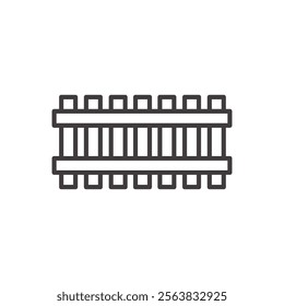 Tracks Icon Depicting Railway Tracks in Black and White