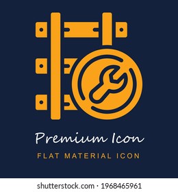Tracks premium material ui ux isolated vector icon in navy blue and orange colors