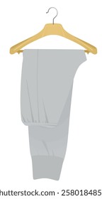 Tracksuit bottom on hanger. vector