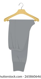 Pantalón de chándal en la percha. Vector	