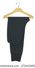 Tracksuit inferior no cabide. vetor	