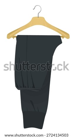 Tracksuit bottom on hanger. vector	