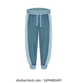 Tracksuit Bottoms or Elastic Track Pants as Male Clothing Item Vector Illustration