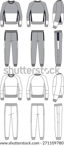 Tracksuit Fashion Flat Editable Template