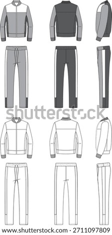 Tracksuit Fashion Flat Editable Template