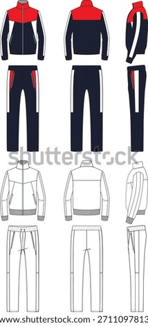 Tracksuit Fashion Flat Editable Template