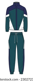 Tracksuit Fashion Illustration, Vector, CAD, Technical Drawing, Flat Drawing, Template, Mockup.	 svg