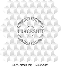 Tracksuit grey badge with geometric cube white background