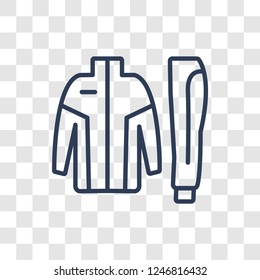 tracksuit icon. Trendy linear tracksuit logo concept on transparent background from Clothes collection