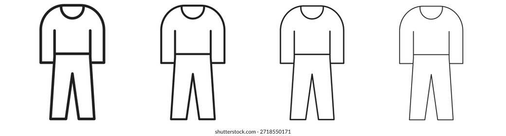 Tracksuit icons, Set of linear icons. Black linear palm icons
