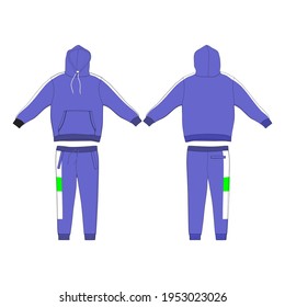 Tracksuit, Modern and Minimalist Style Design, Purple and White Commercial Use