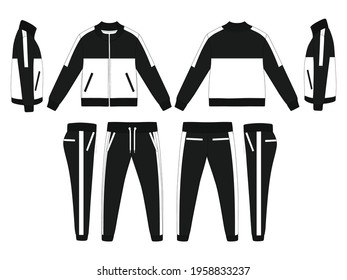 Tracksuit, Modern And Minimalist Style Design, Black And White, Commercial Use