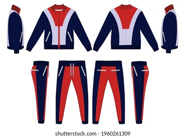 Tracksuit, Modern And Minimalist Style Design, Orange And Navy V8, Commercial Use