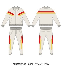Tracksuit, Modern and Minimalist Style Design, Cream and Red Commercial Use