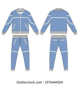 Tracksuit, Modern and Minimalist Style Design, Navy and White Line Commercial Use