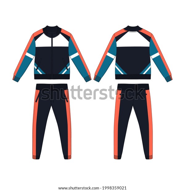 Tracksuit, Modern and\
Minimalist Style Design, Navy, Purple, White and Orange, New Style,\
Commercial Use