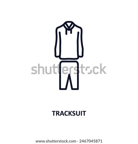 tracksuit outline icon.  Thin line icon from clothes collection. Editable vector isolated on white background