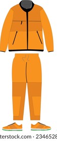 tracksuit pants and jacket with sneakers