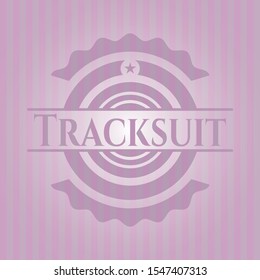 Tracksuit retro style pink emblem. Vector Illustration. Detailed.